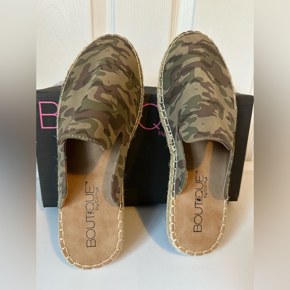 Boutique by Corkys Taffy Camo Espadrille Mules Women’s Size 10 NWT Women's Shoes - Picture 3 of 15